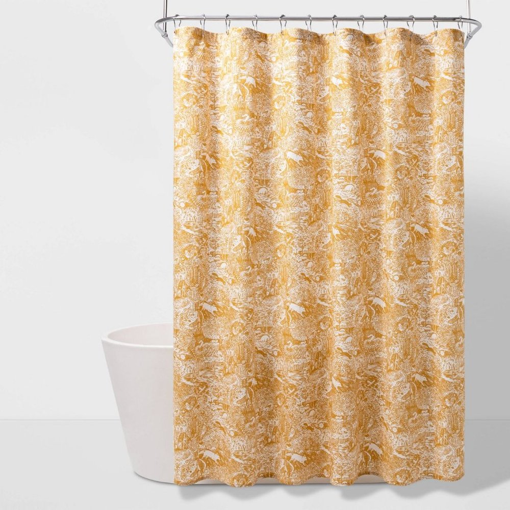 Threshold Scenic Printed Shower Curtain Yellow